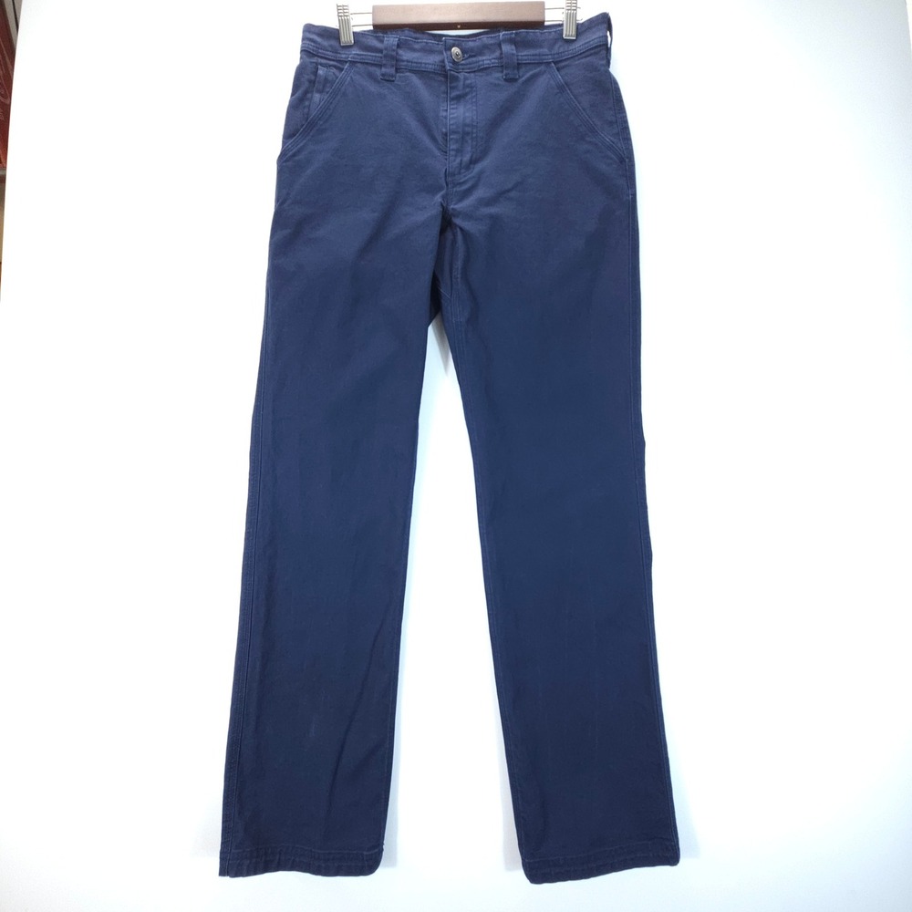 Duluth Trading Co Flex Fire Hose Pants Mens 32x34 Navy Blue Slim Workwear Canvas